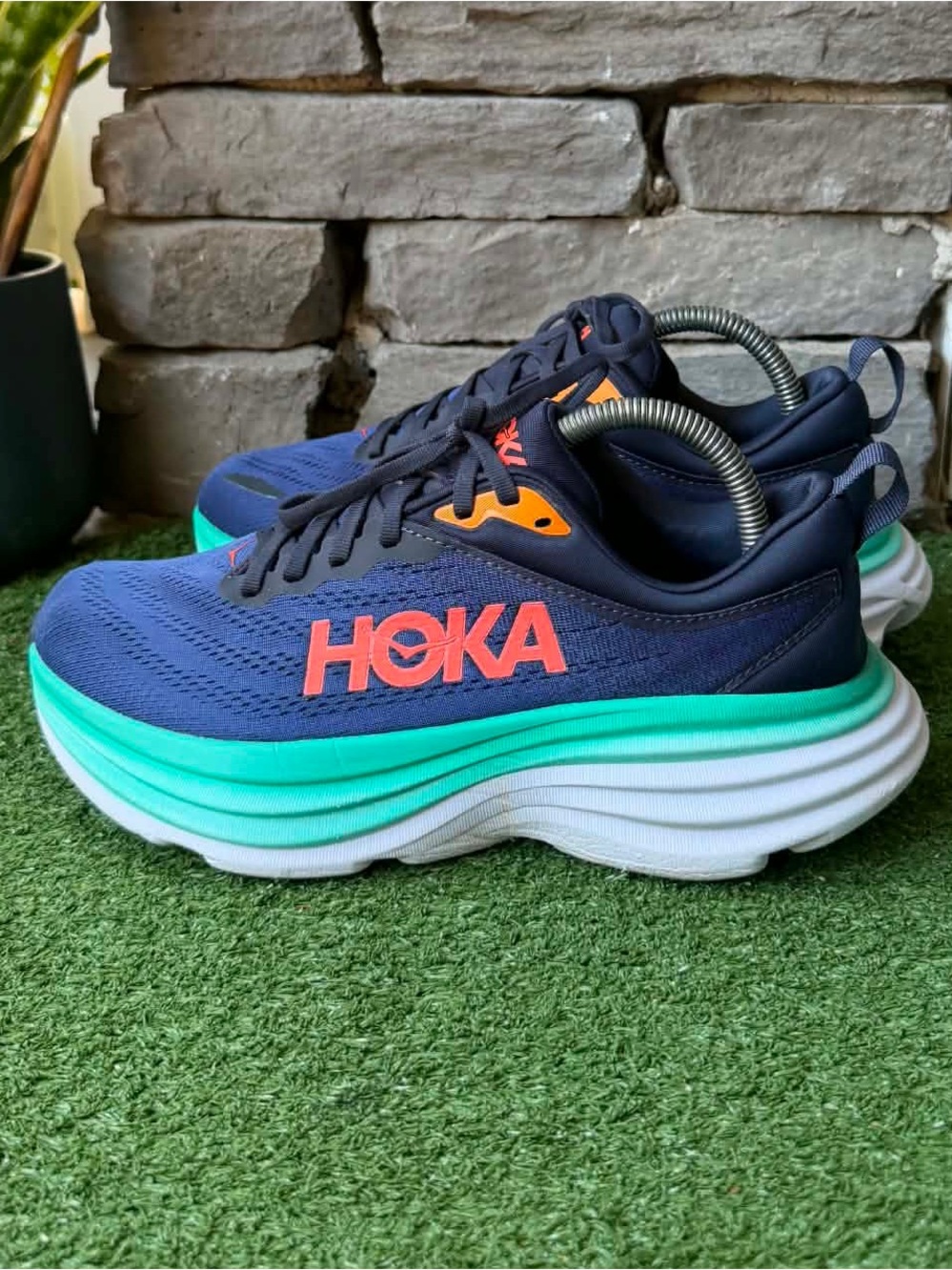 Hoka One One Bondi 8 Wide Outer Space/Bellwether Blue Womens Sneakers